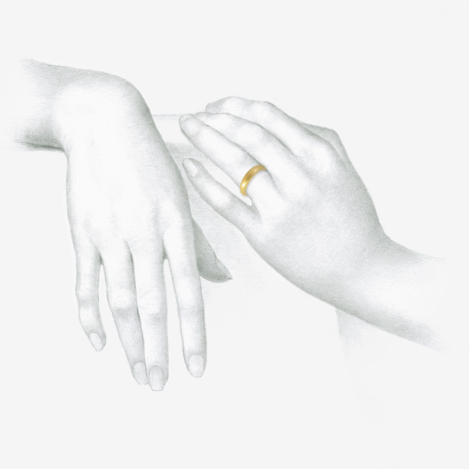 TED MUEHLING 18K YELLOW GOLD RING, SIZE 6 1/2