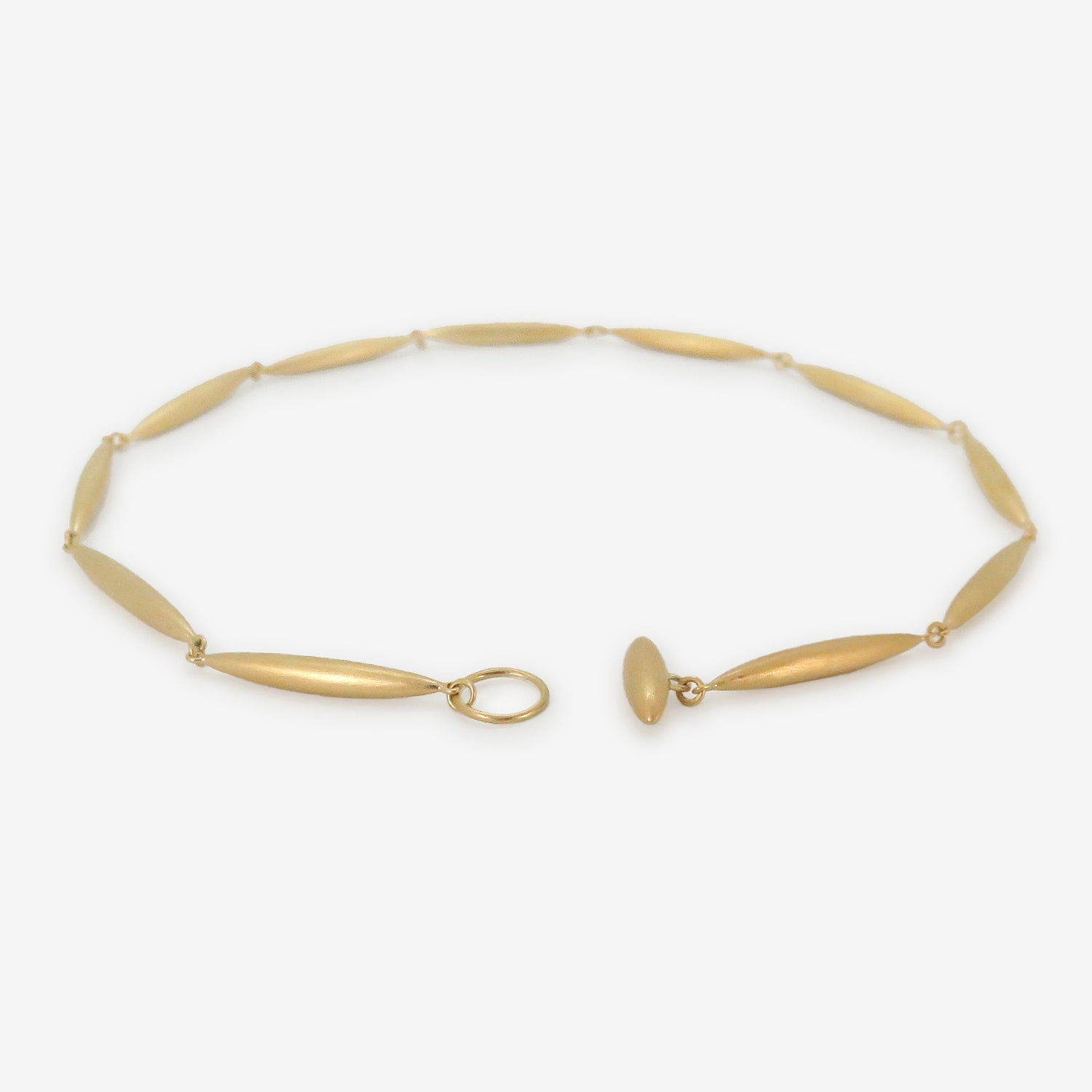 TED MUEHLING 24K GOLD PLATED RICE NECKLACE