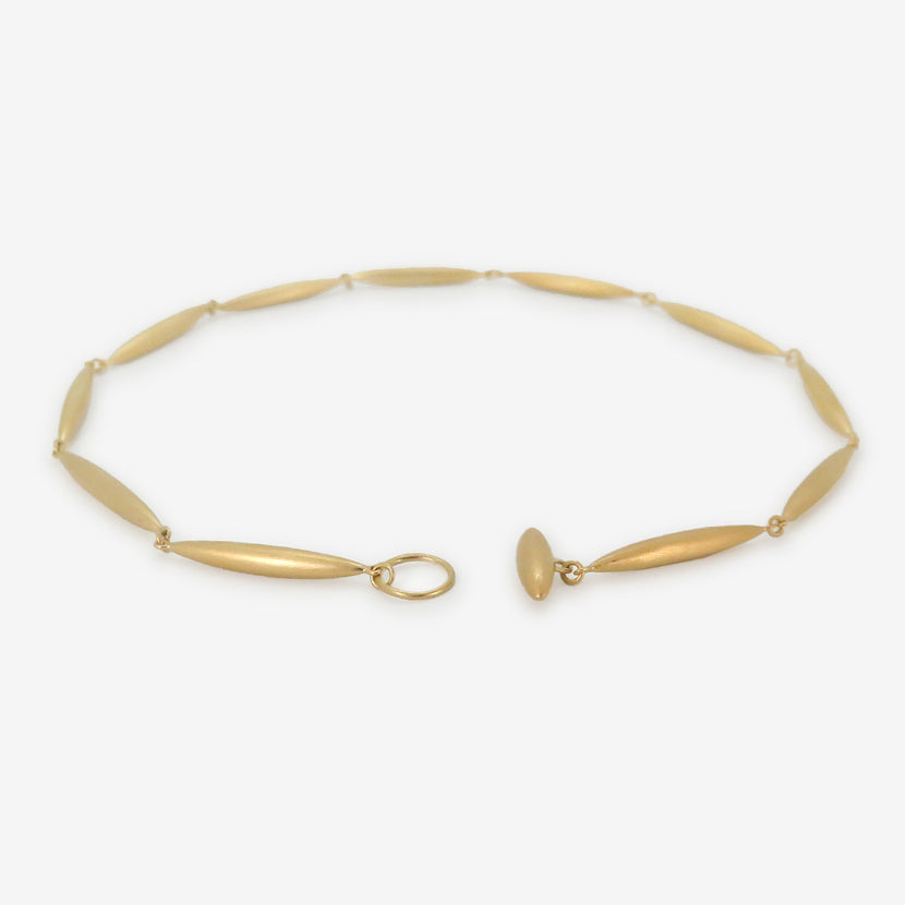 TED MUEHLING 24K GOLD PLATED RICE NECKLACE