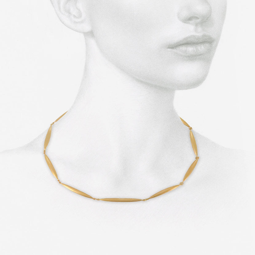 TED MUEHLING 24K GOLD PLATED RICE NECKLACE