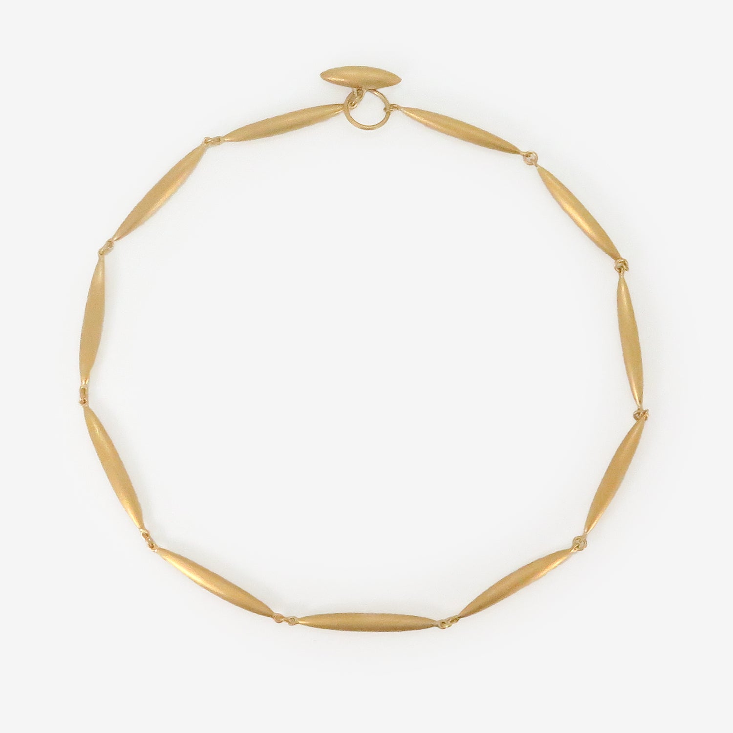 TED MUEHLING 24K GOLD PLATED RICE NECKLACE