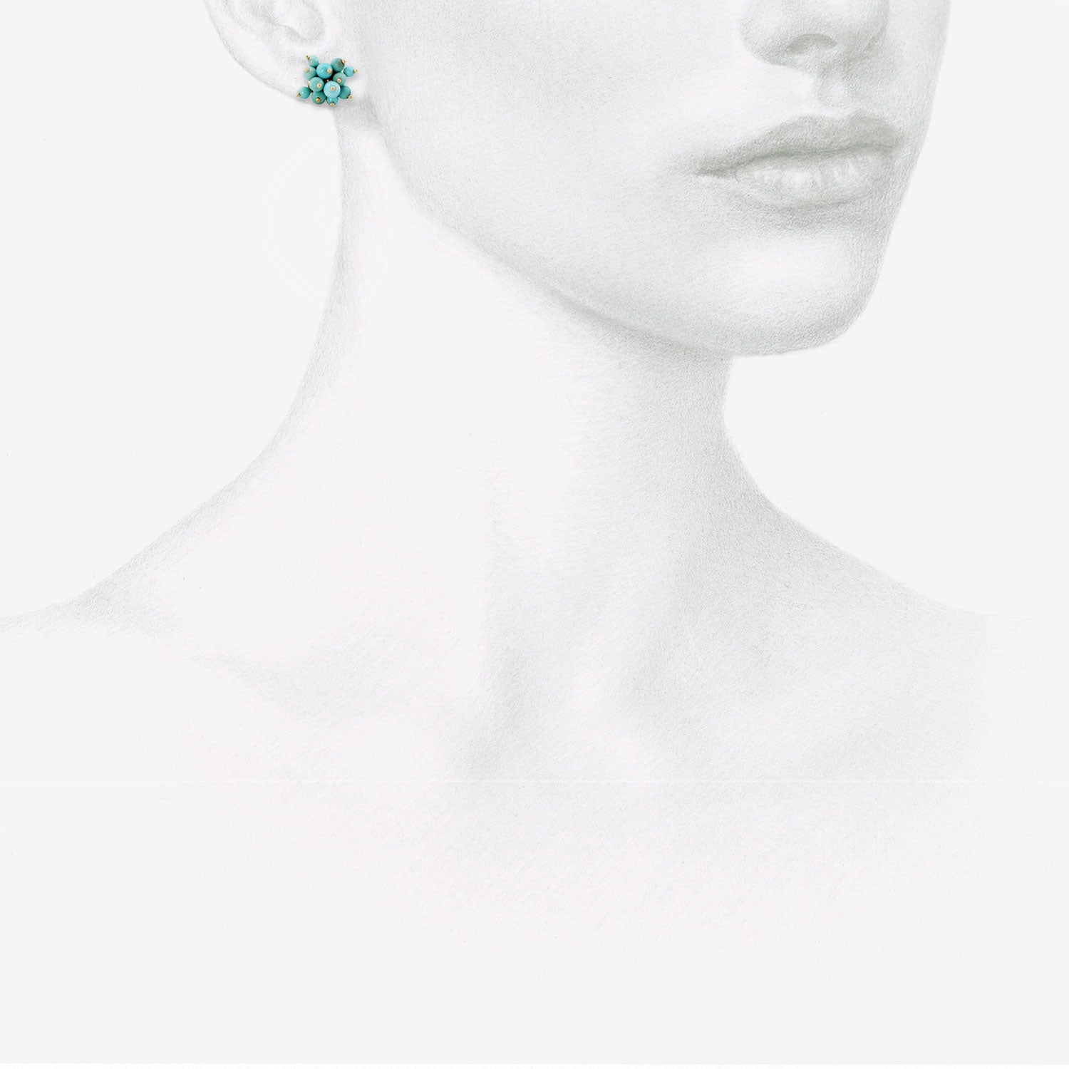 TED MUEHLING 14K & SLEEPING BEAUTY TURQUOISE SMALL STUDS