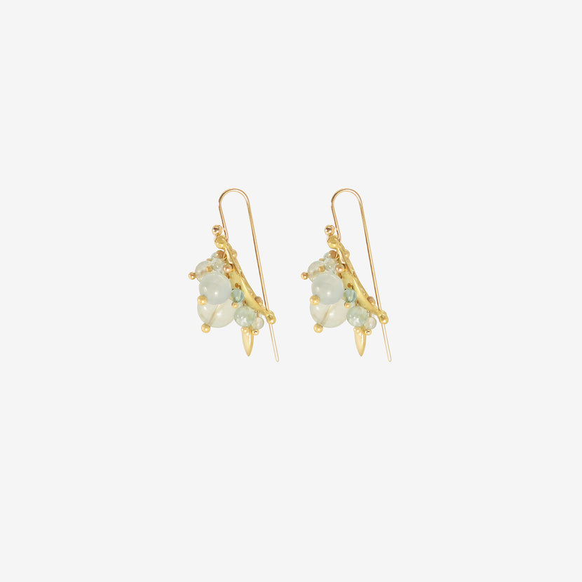 TED MUEHLING 18K & AQUAMARINE BUG CLUSTERS