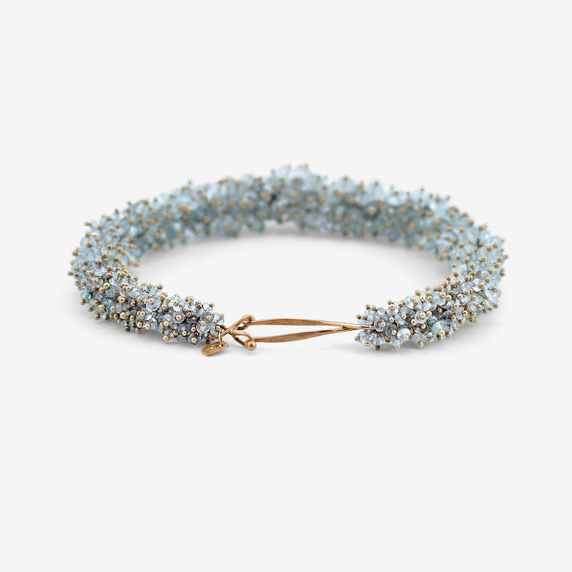 TED MUEHLING 14K & AQUAMARINE PUSSYWILLOW BRACELET