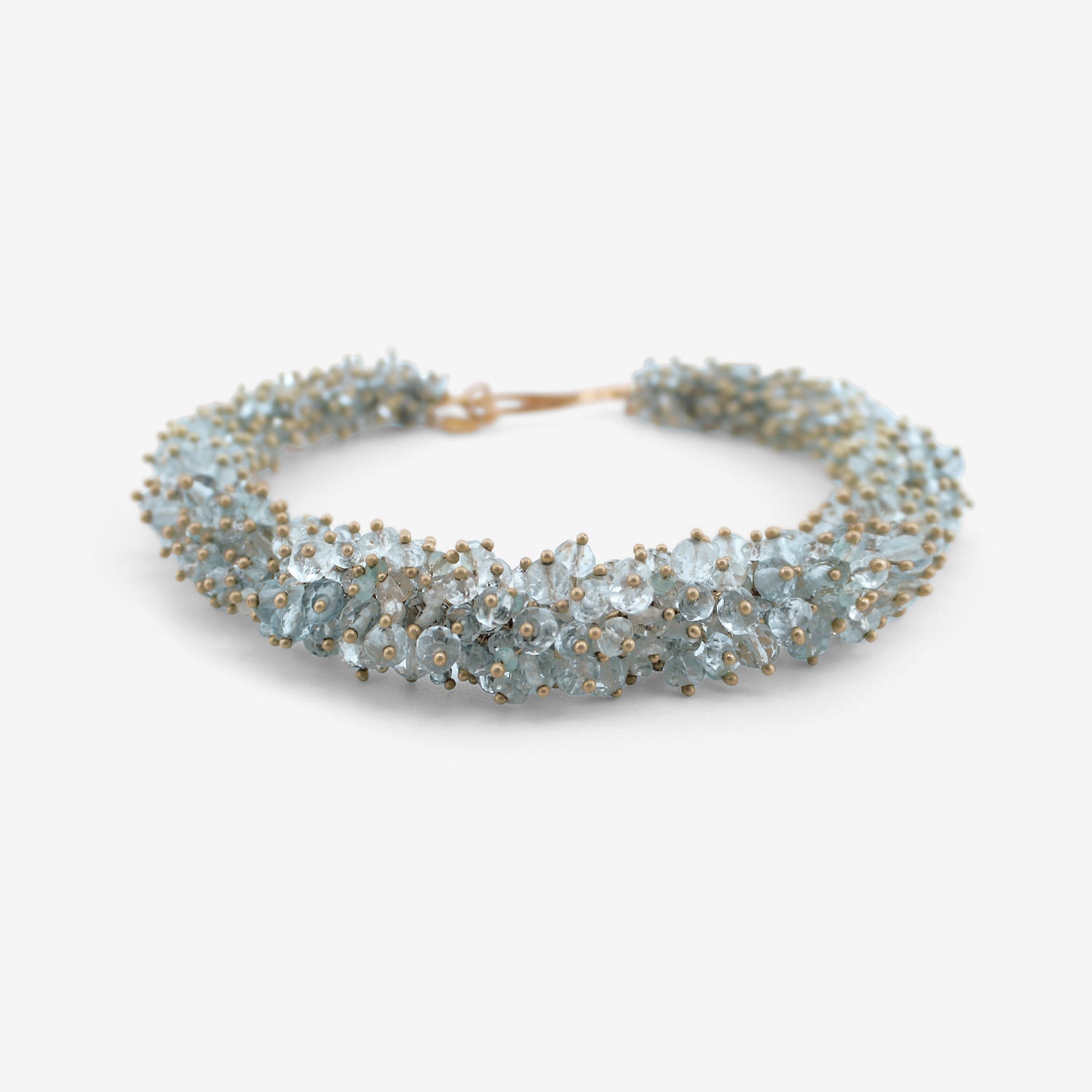 TED MUEHLING 14K & AQUAMARINE PUSSYWILLOW BRACELET