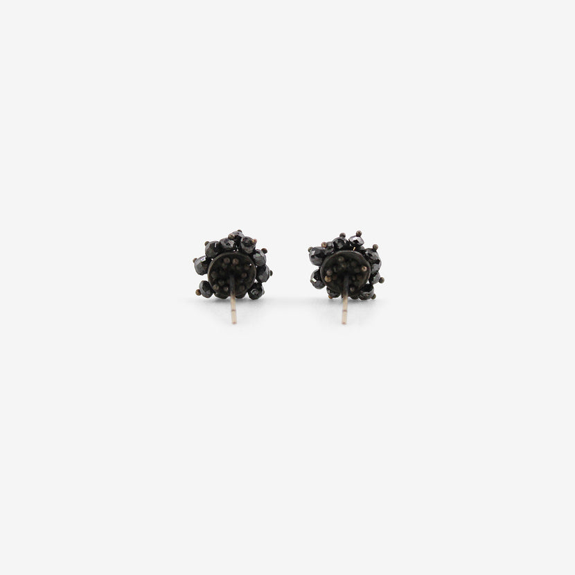 TED MUEHLING 14K & BLACK DIAMOND SMALL STUDS