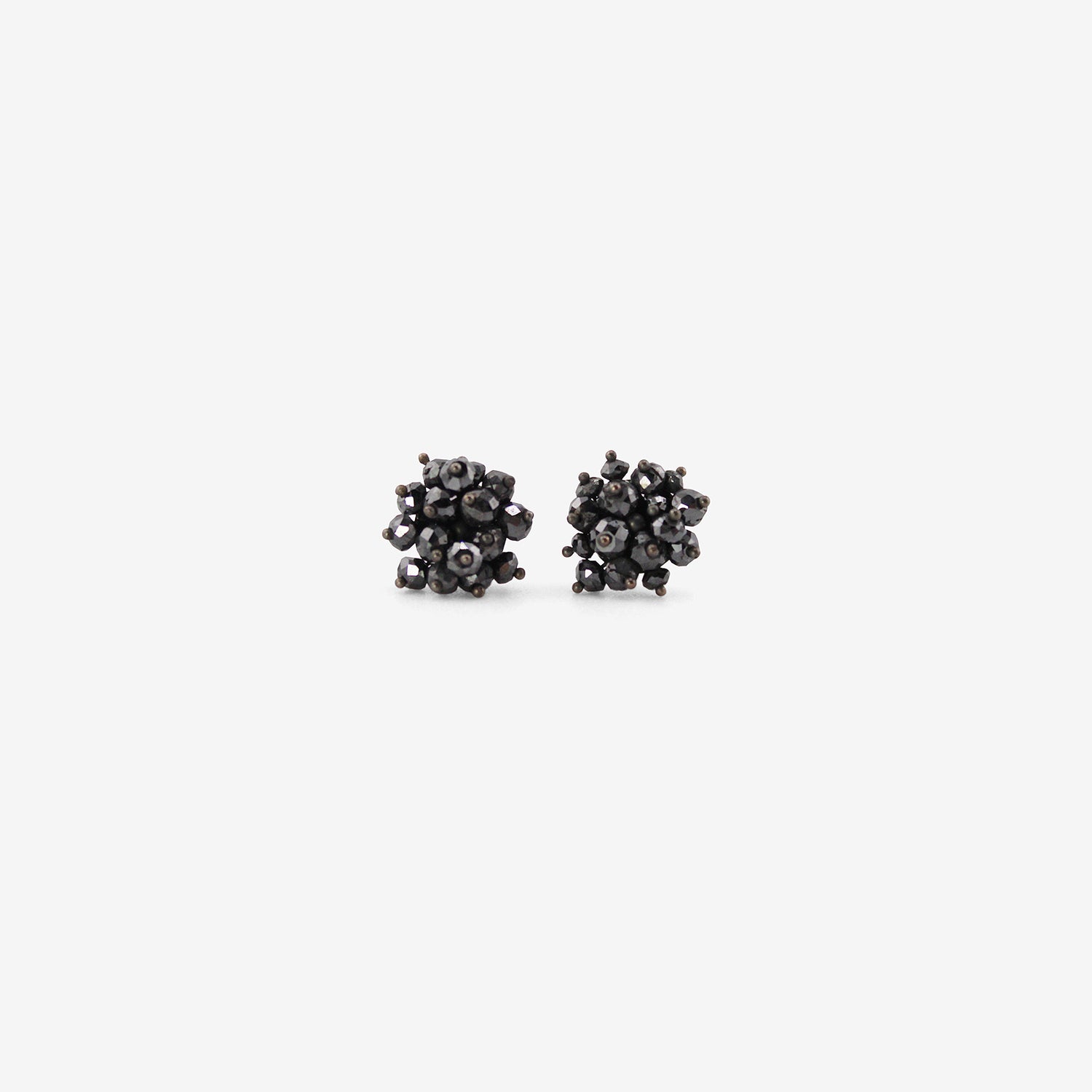 TED MUEHLING 14K & BLACK DIAMOND SMALL STUDS