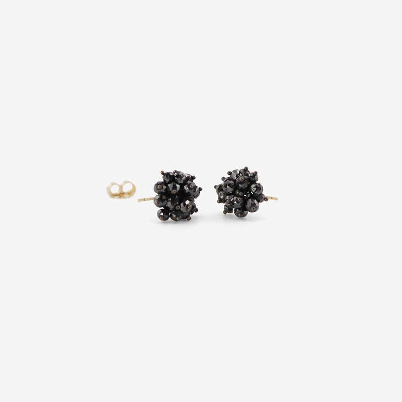 TED MUEHLING 14K & BLACK DIAMOND SMALL STUDS