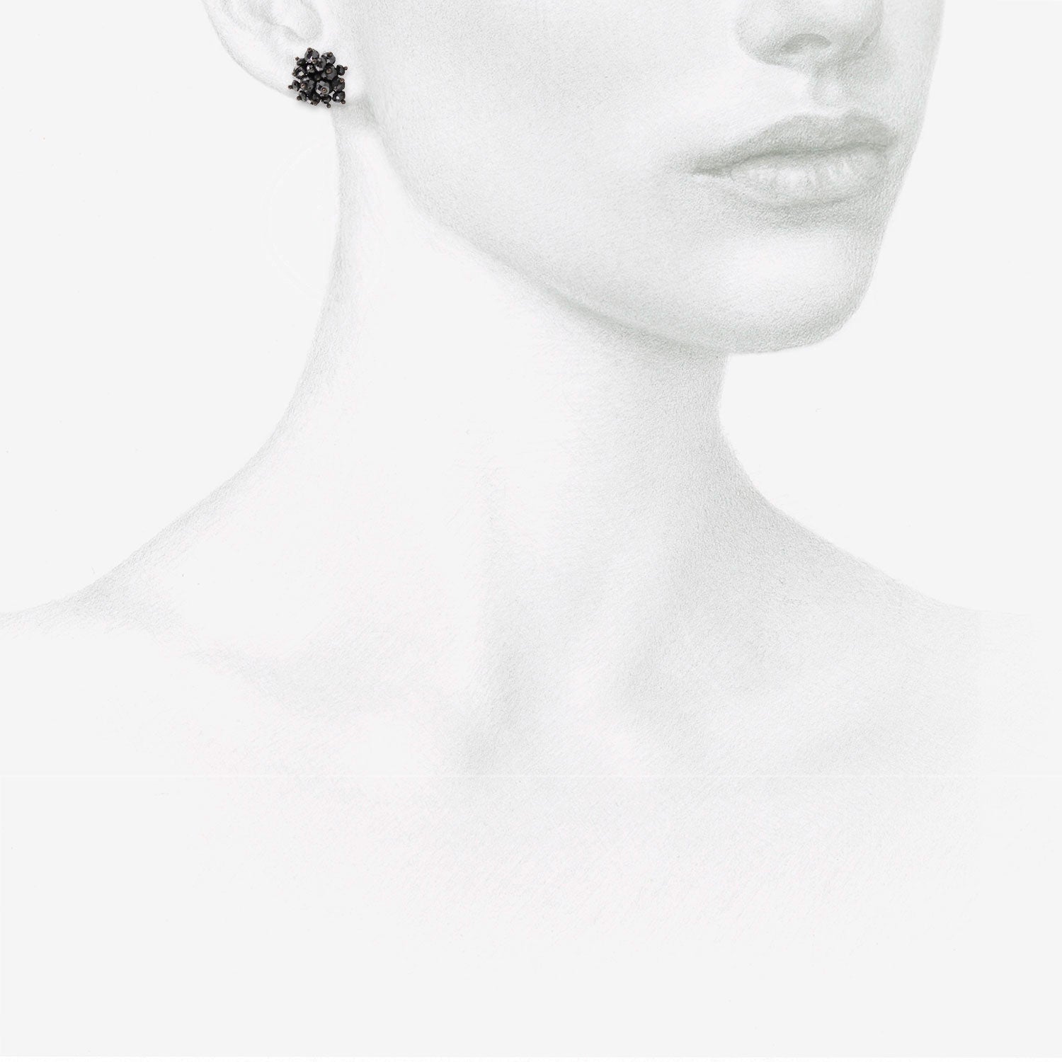 TED MUEHLING 14K & BLACK DIAMOND SMALL STUDS