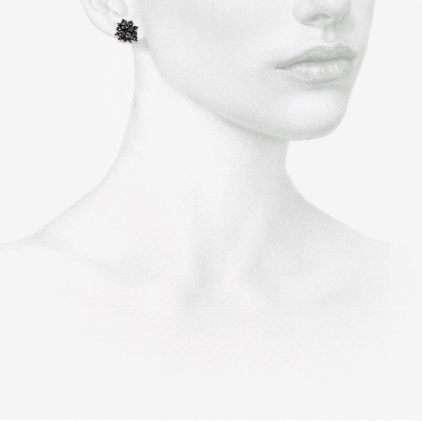 TED MUEHLING 14K & BLACK DIAMOND SMALL STUDS