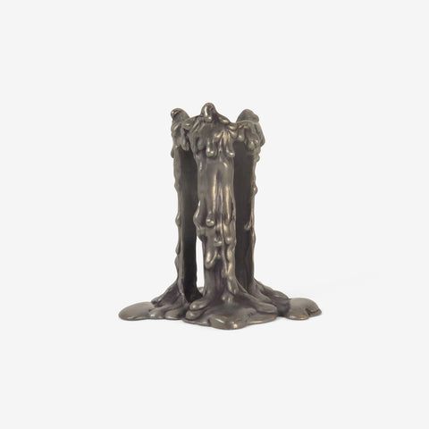 TED MUEHLING OXIDIZED BRONZE GHOST CANDLESTICK