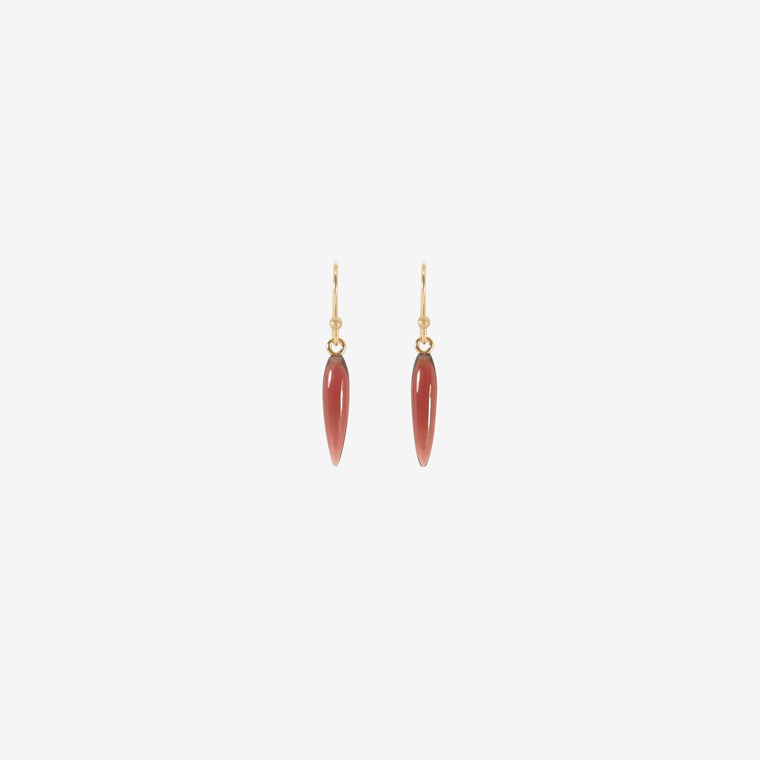 TED MUEHLING 14K & GARNET HAND-CUT SMALL RICE