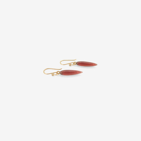 TED MUEHLING 14K & GARNET HAND-CUT SMALL RICE