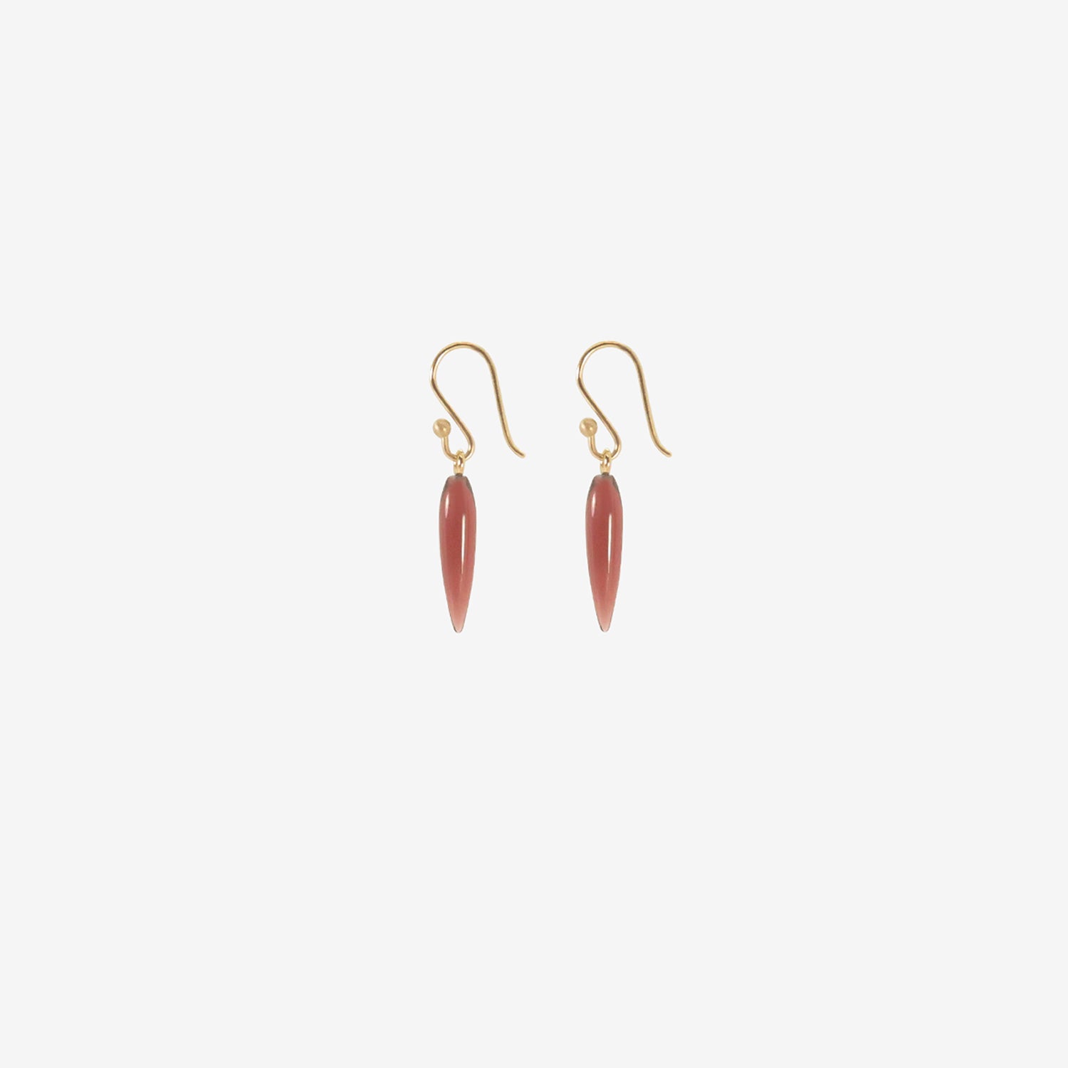 TED MUEHLING 14K & GARNET HAND-CUT SMALL RICE