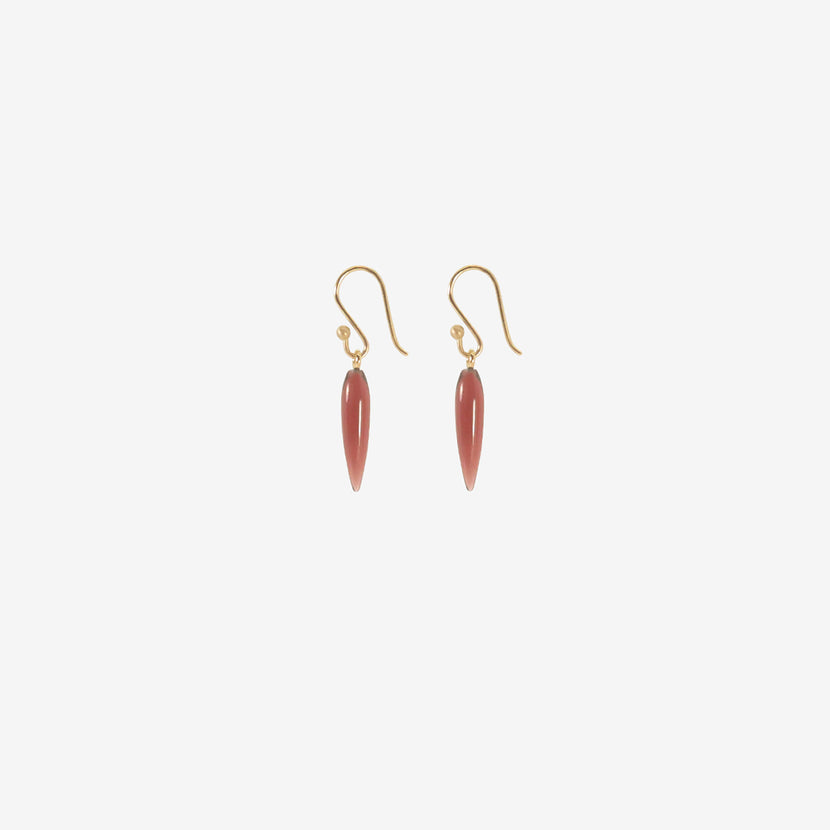 TED MUEHLING 14K & GARNET HAND-CUT SMALL RICE