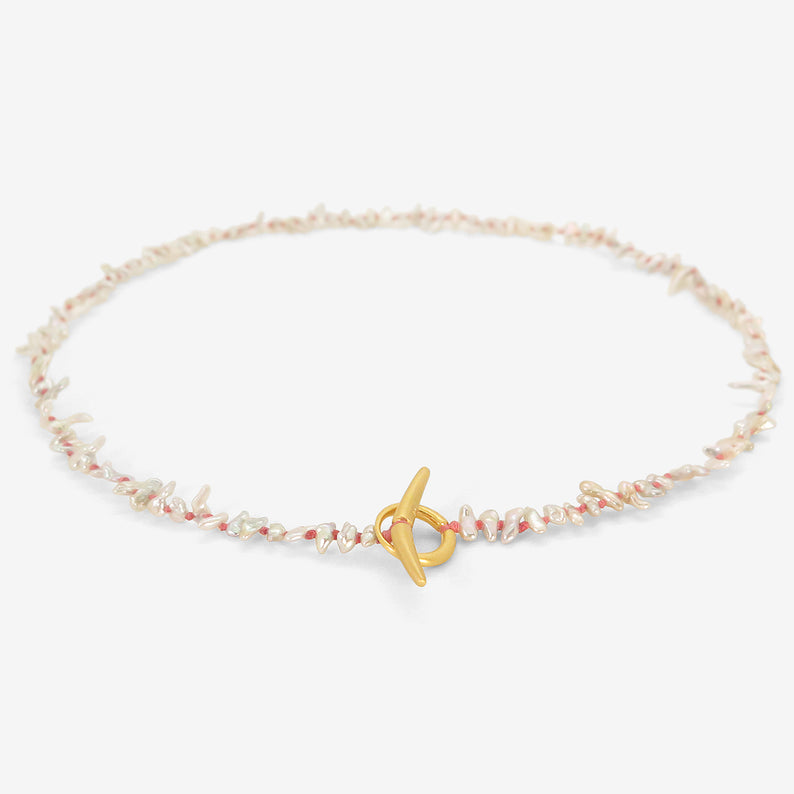 TED MUEHLING 22K & KESHI PEARL SHARK TOOTH CHOKER