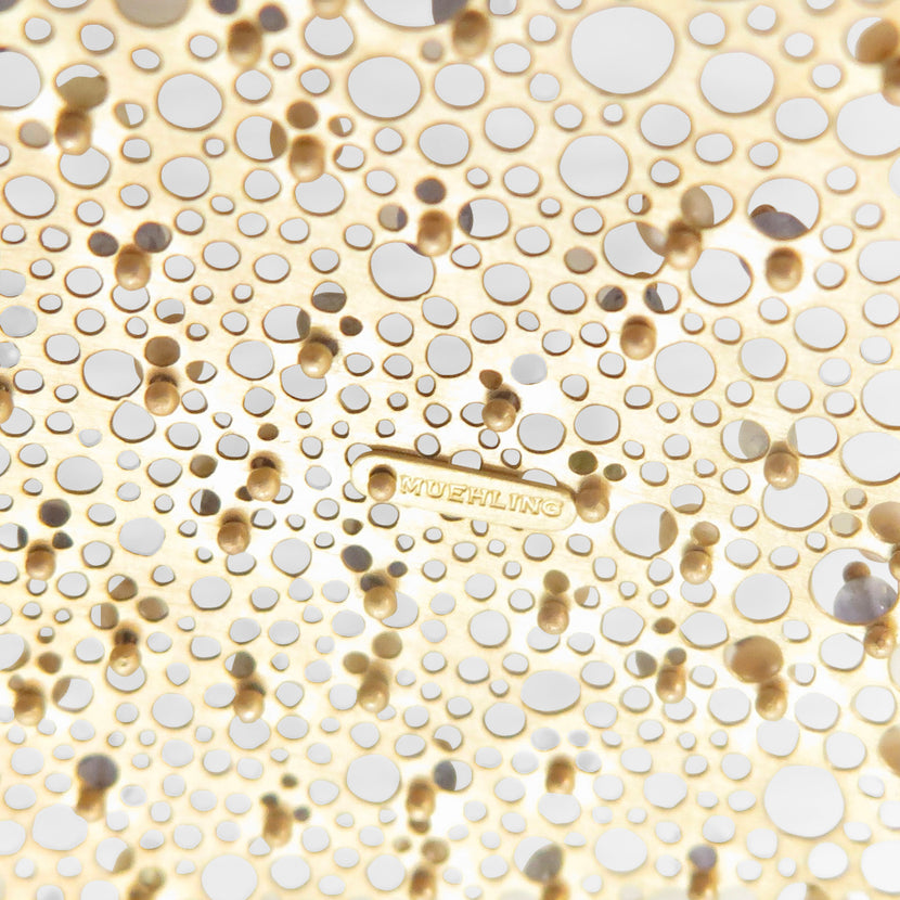 TED MUEHLING 14K LARGE QUEEN ANNE'S LACE PIN WITH PEARL & LABRADORITE