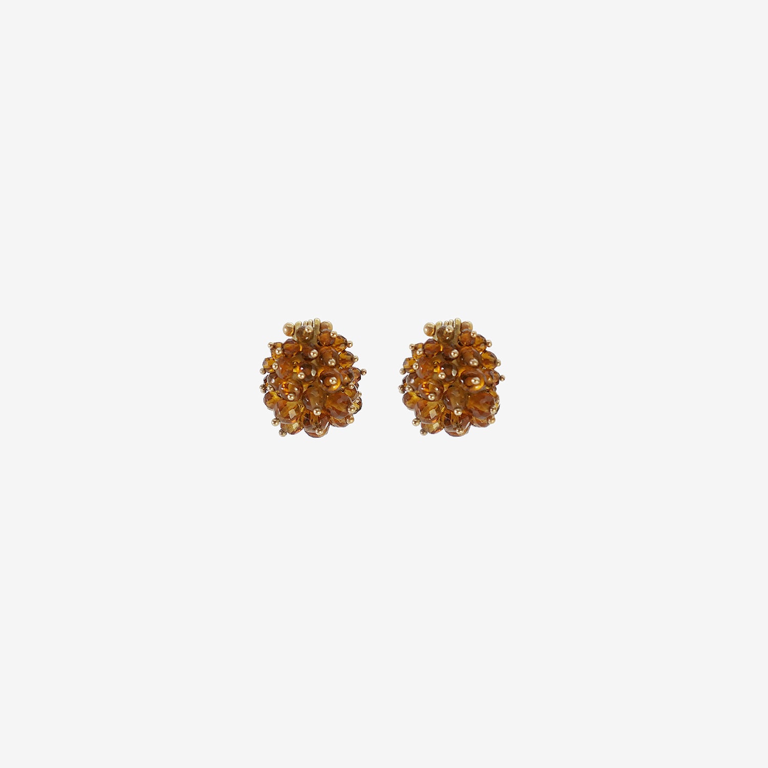 TED MUEHLING 18K & CITRINE LARGE BASKET EARRINGS