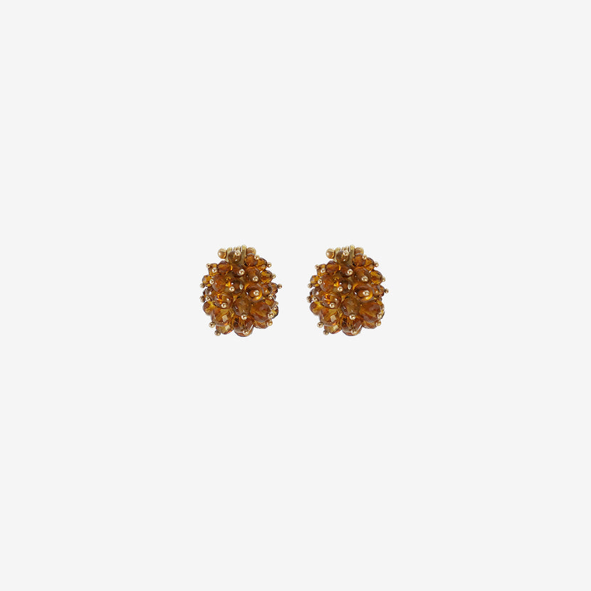 TED MUEHLING 18K & CITRINE LARGE BASKET EARRINGS