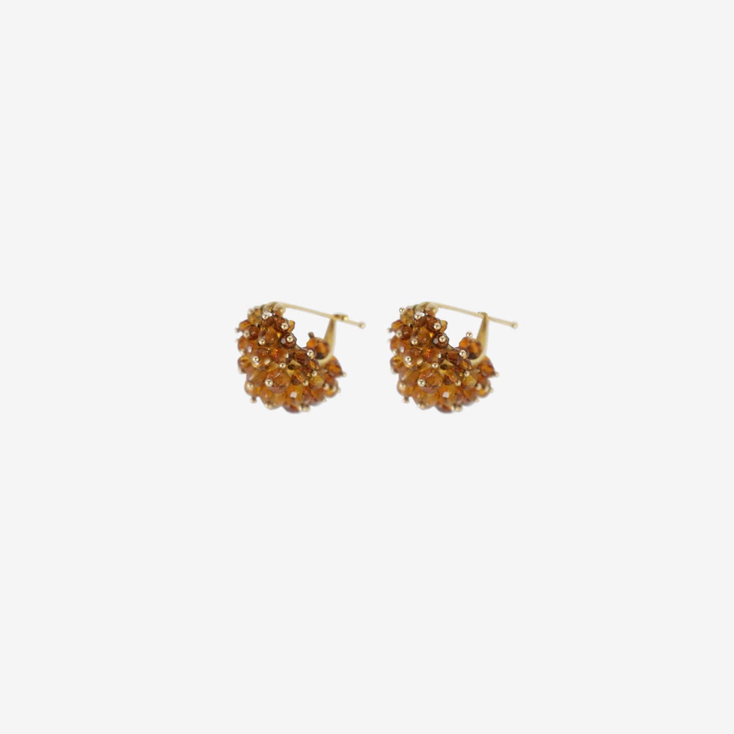 TED MUEHLING 18K & CITRINE LARGE BASKET EARRINGS