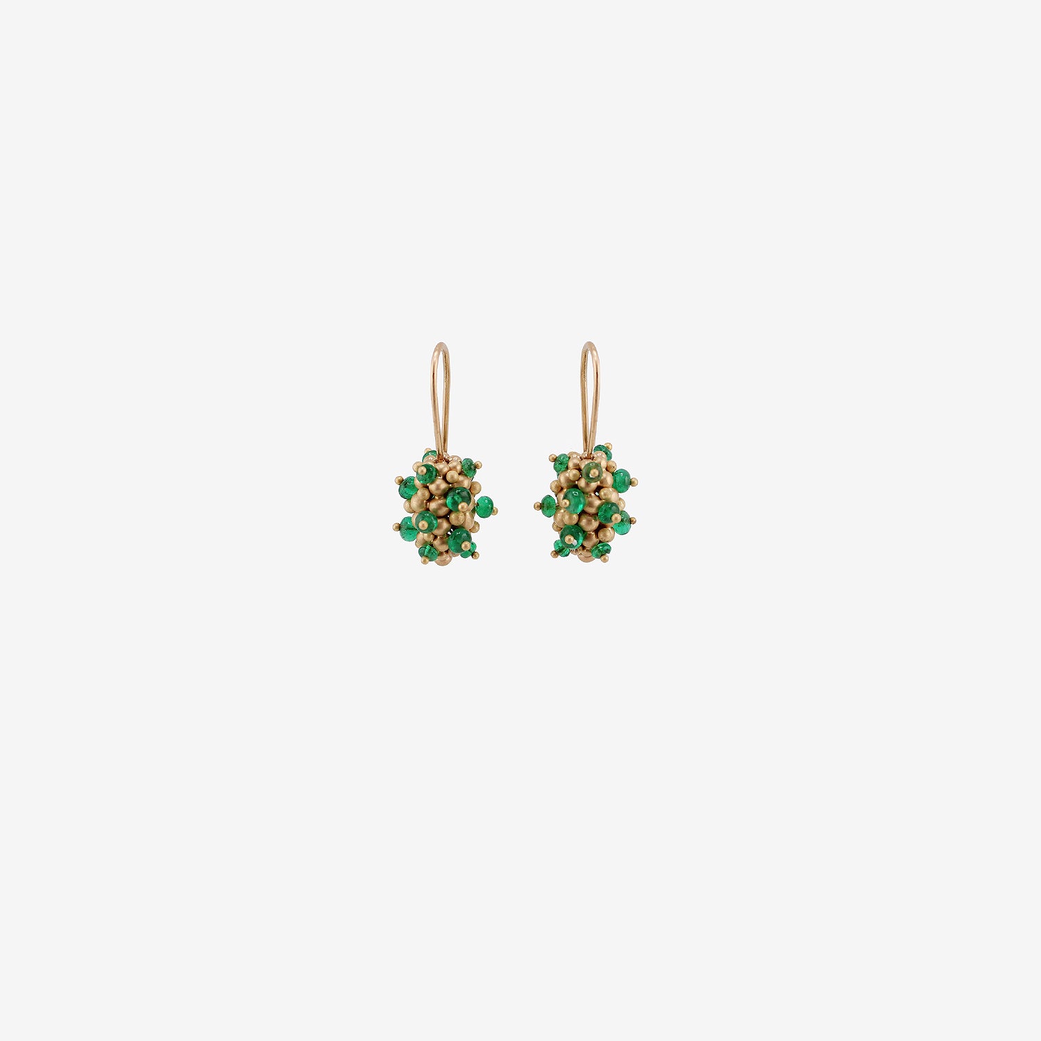 TED MUEHLING 14K & EMERALD LARGE RASPBERRY EARRINGS