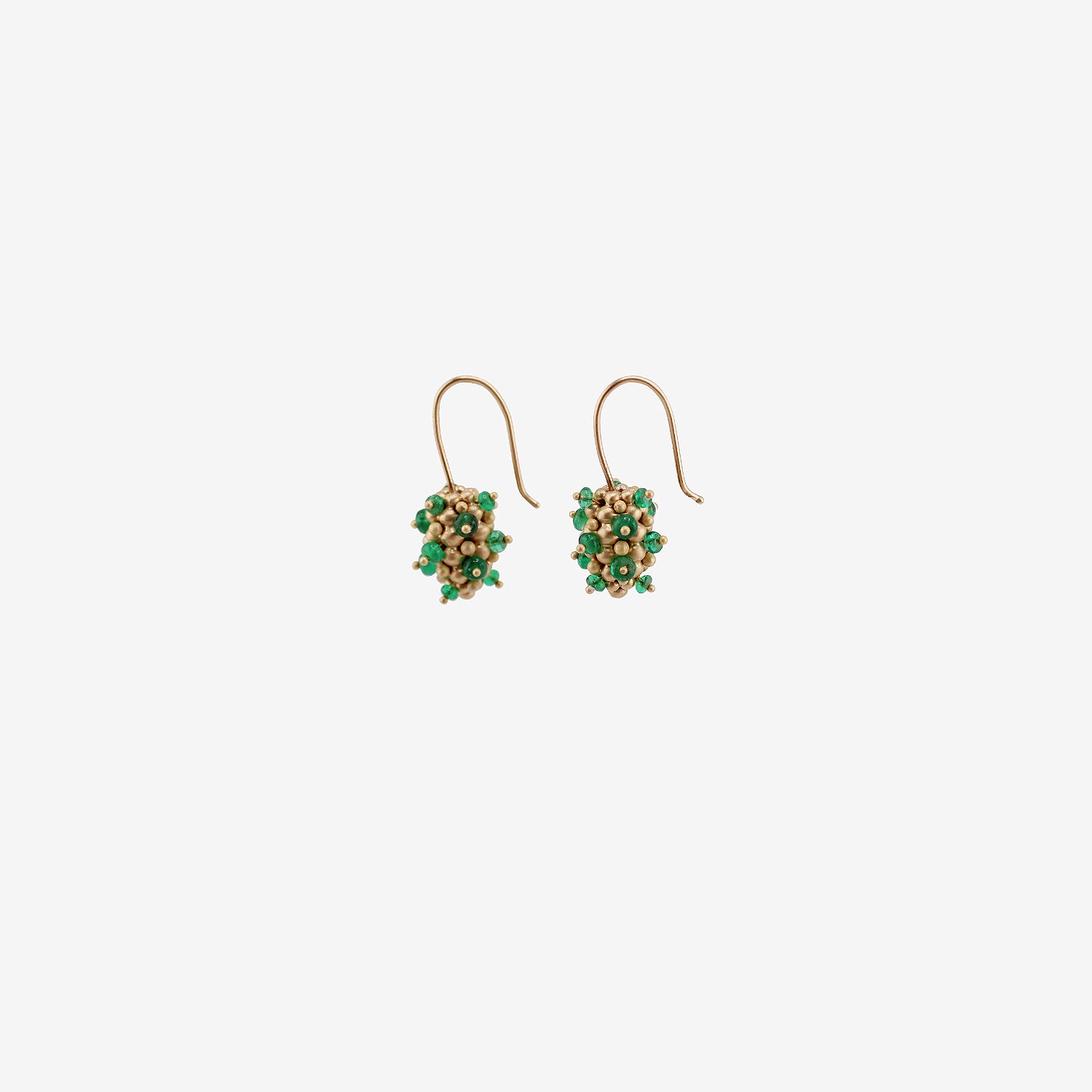 TED MUEHLING 14K & EMERALD LARGE RASPBERRY EARRINGS