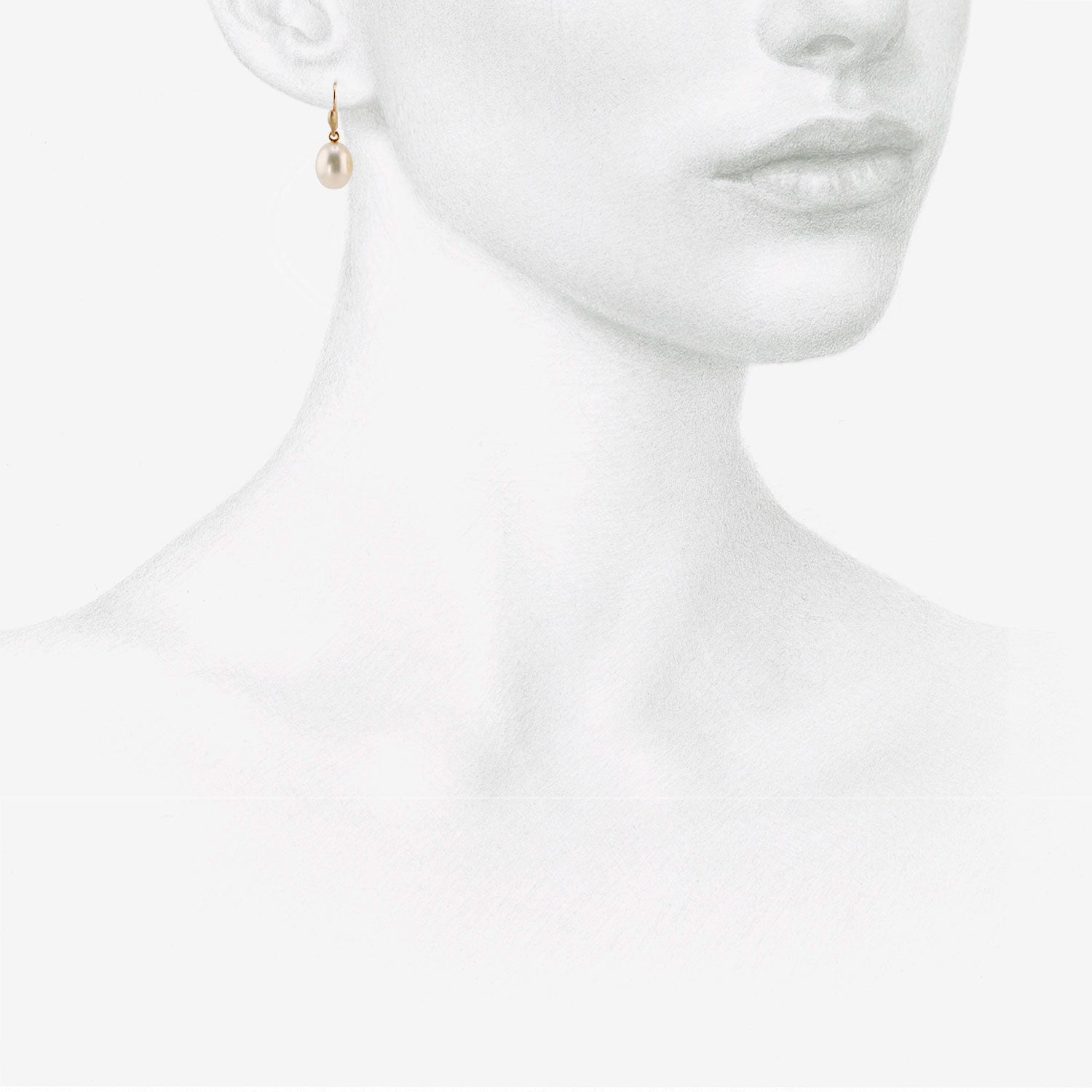TED MUEHLING 14K & MEDIUM WHITE FRESHWATER PEARL EARRINGS