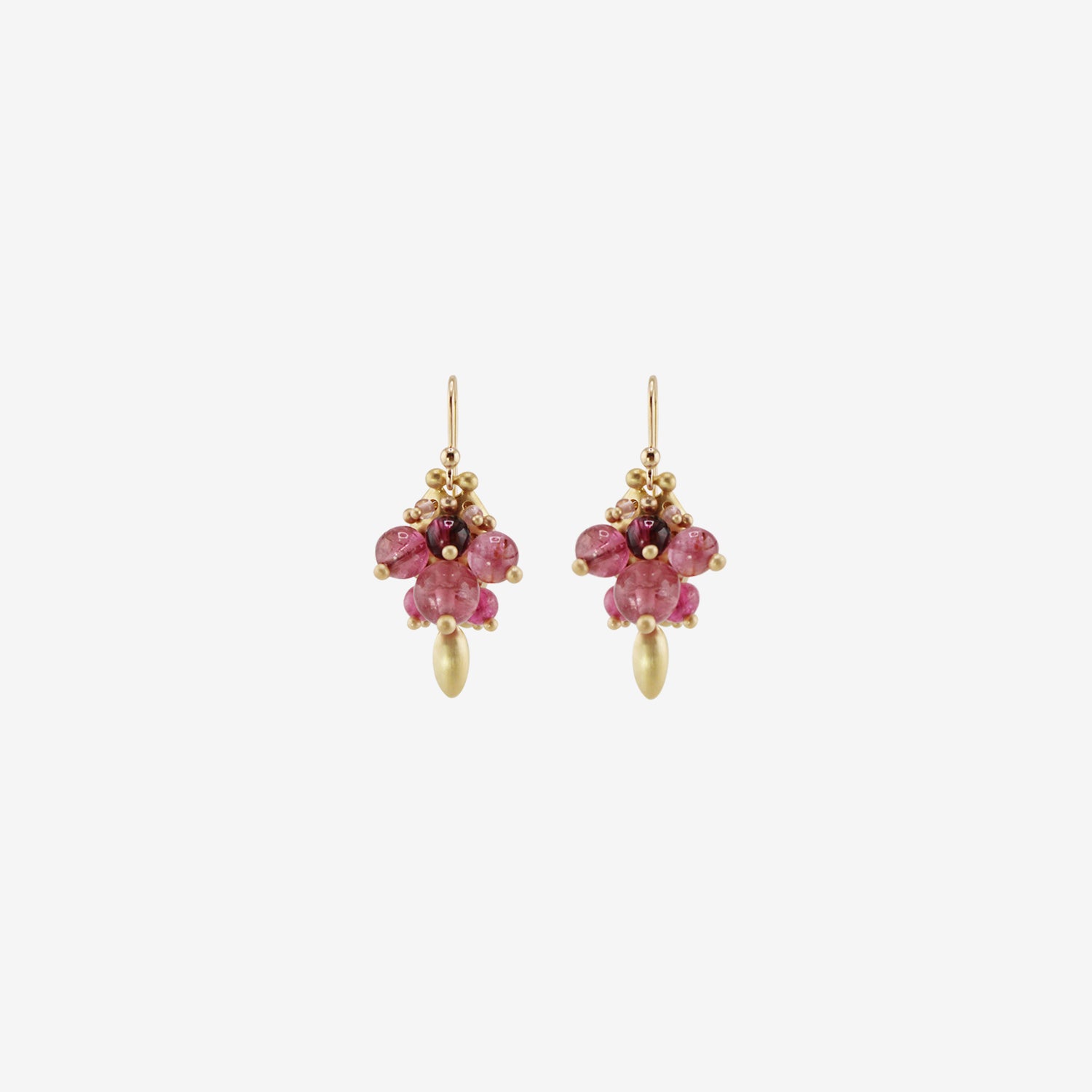 TED MUEHLING 18K & PINK TOURMALINE BUG CLUSTERS