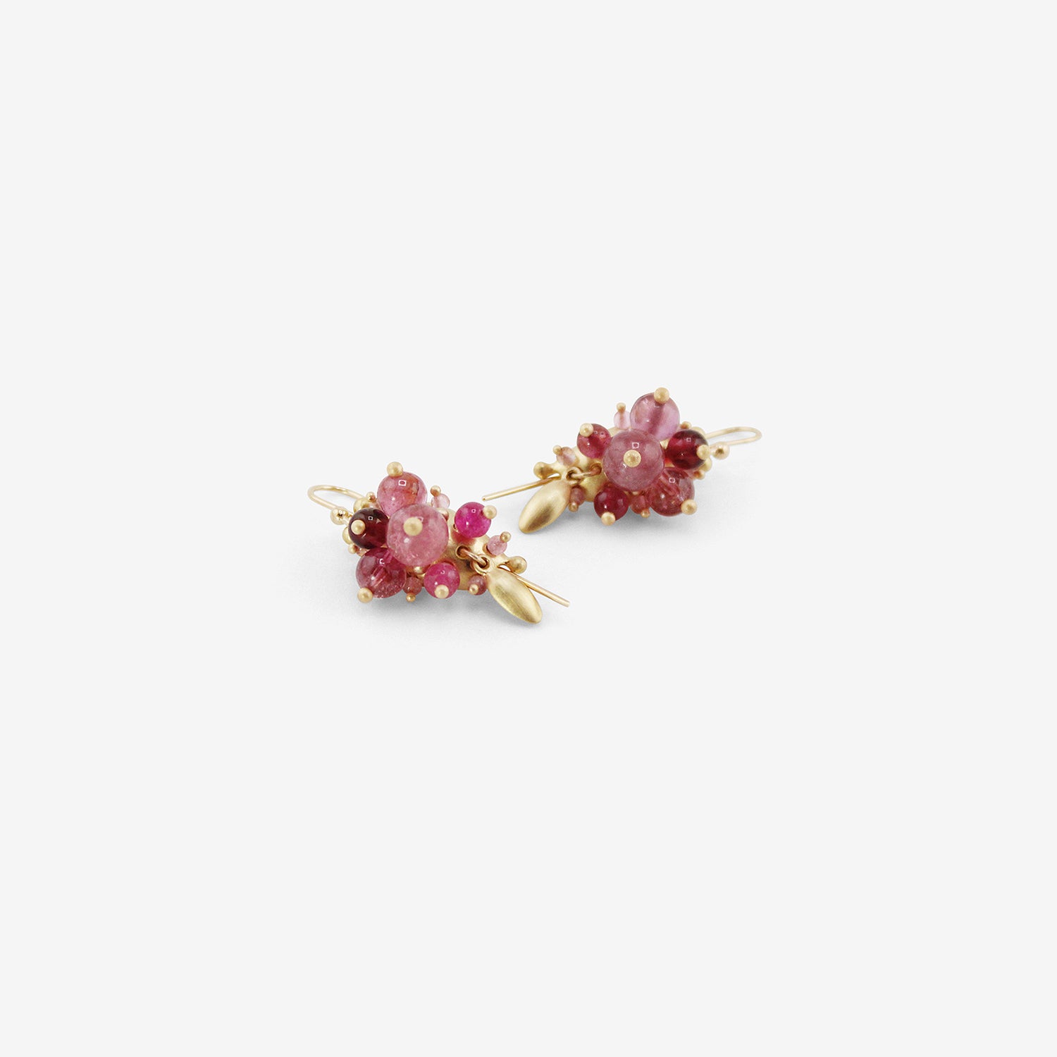 TED MUEHLING 18K & PINK TOURMALINE BUG CLUSTERS
