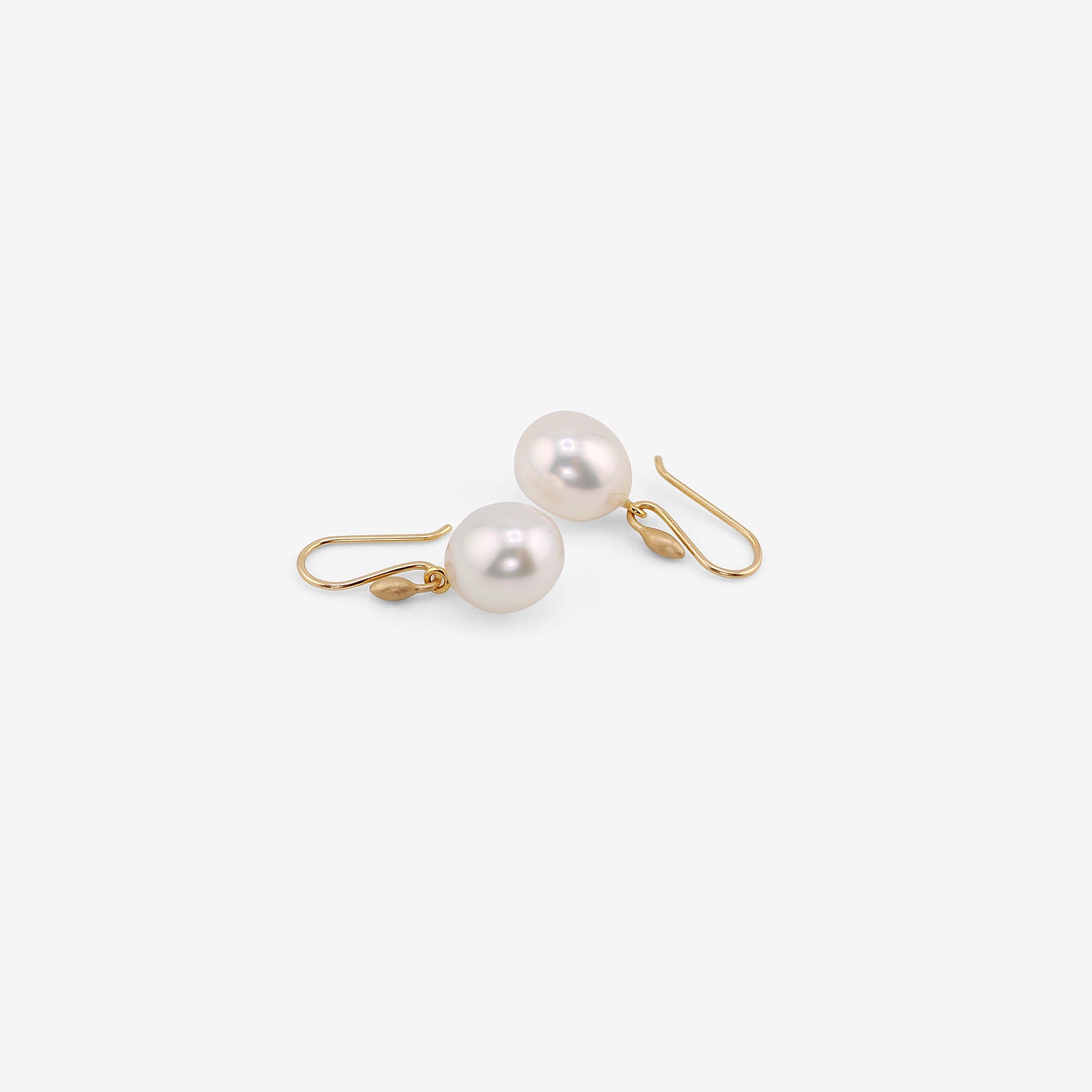 TED MUEHLING 14K & WHITE SOUTH SEA PEARL EARRINGS