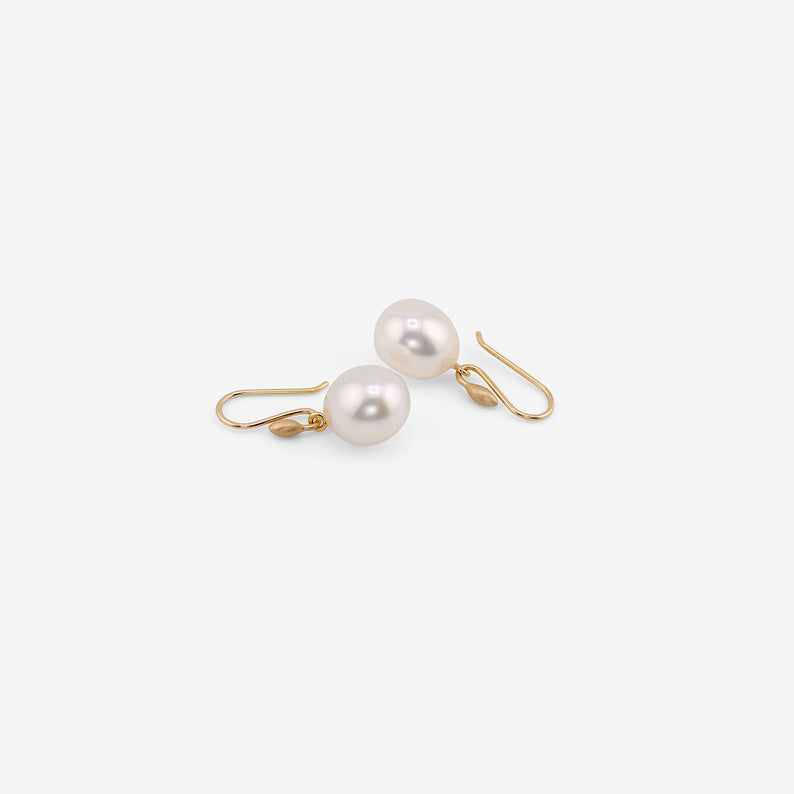 TED MUEHLING 14K & WHITE SOUTH SEA PEARL EARRINGS