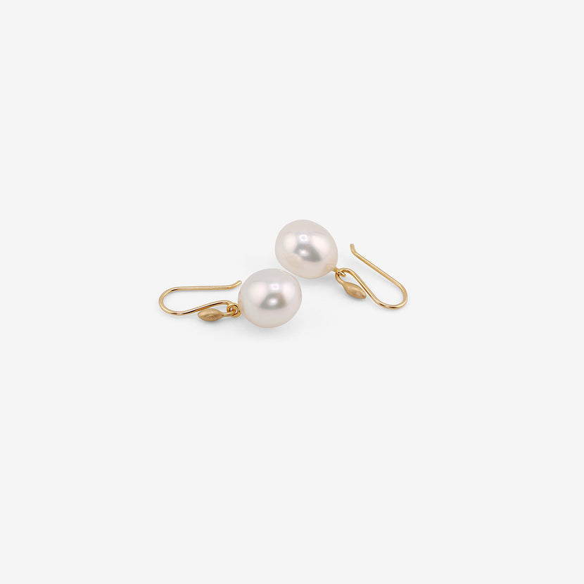 TED MUEHLING 14K & WHITE SOUTH SEA PEARL EARRINGS