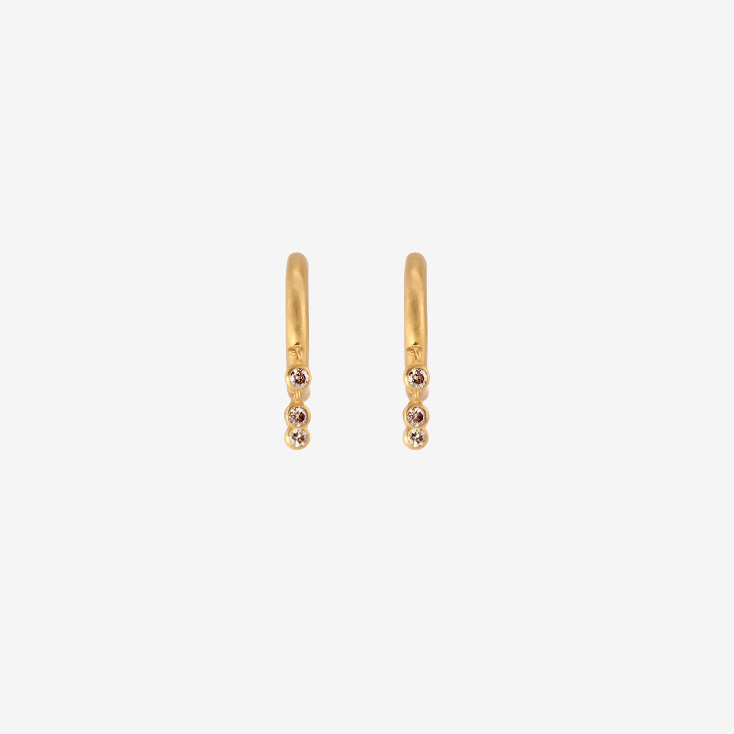 DARIUS 18K 16MM VEIL HOOPS WITH CHAMPAGNE DIAMONDS, 1.20CT