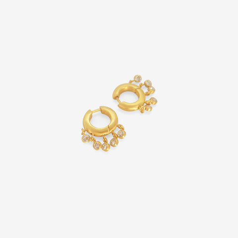 DARIUS 18K 8MM VEIL HOOPS WITH DIAMONDS, .85CT