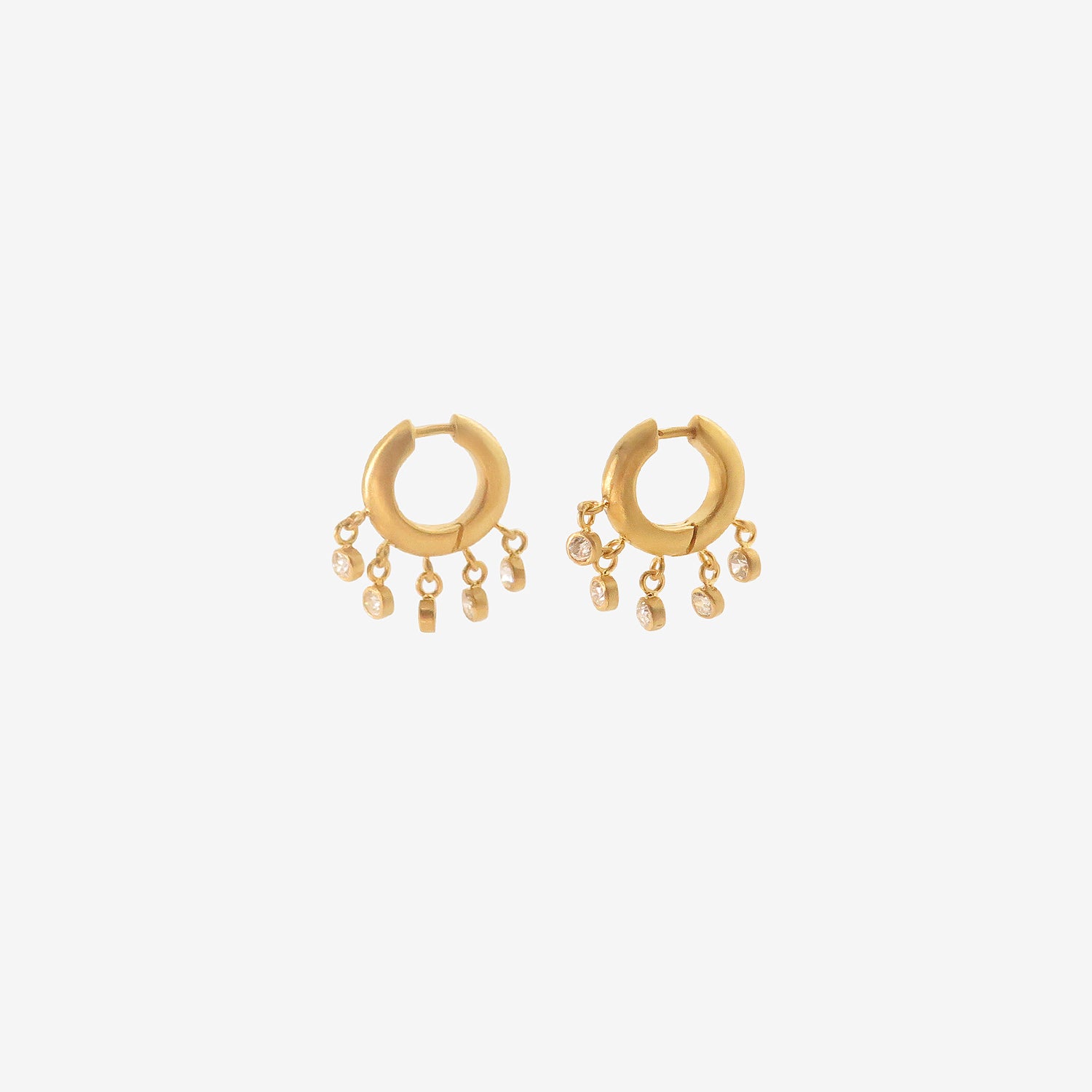 DARIUS 18K 8MM VEIL HOOPS WITH DIAMONDS, .85CT