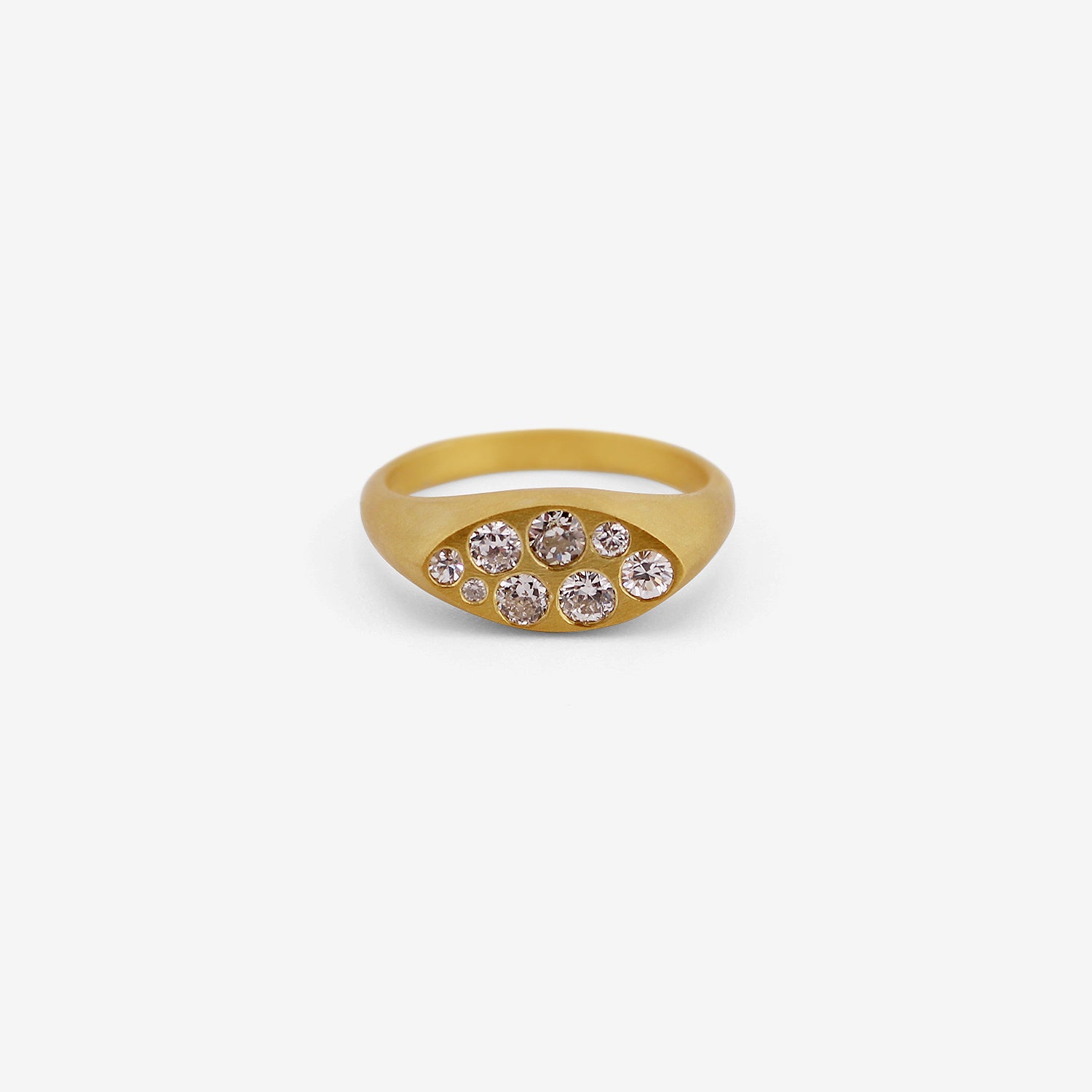 DARIUS 18K SIGNET RING WITH ANTIQUE DIAMONDS, .67CT