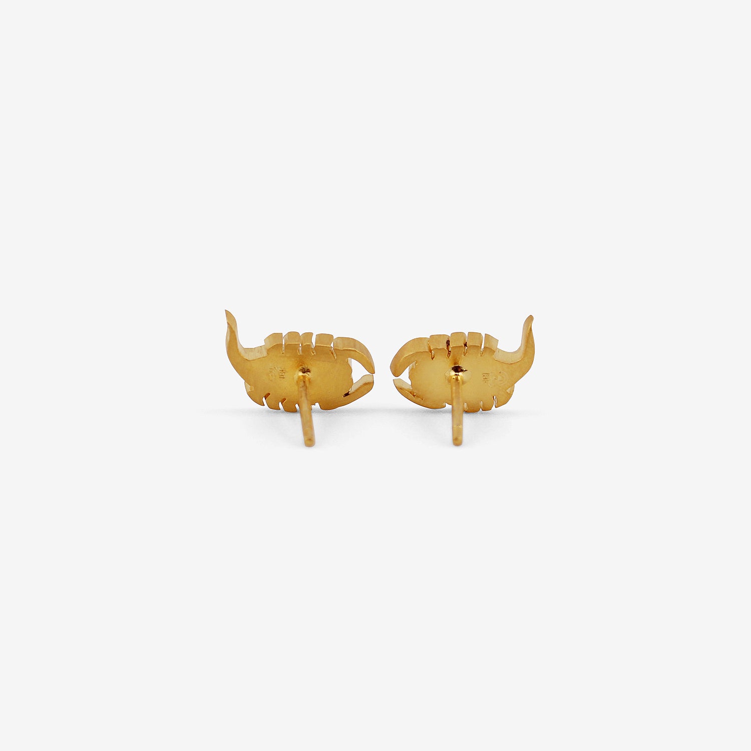 DARIUS 18K MINI DENDERA SCORPION STUDS, .15CT