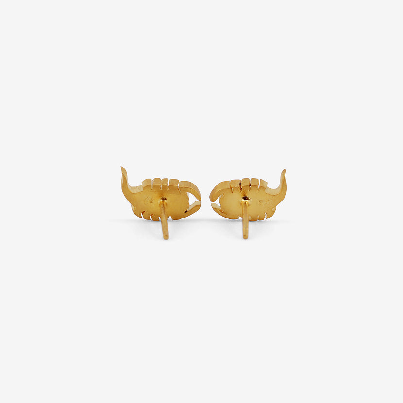 DARIUS 18K MINI DENDERA SCORPION STUDS, .15CT