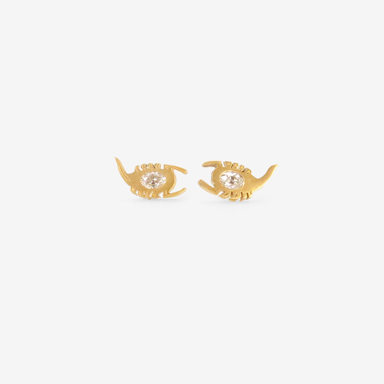 DARIUS 18K MINI DENDERA SCORPION STUDS, .28CT