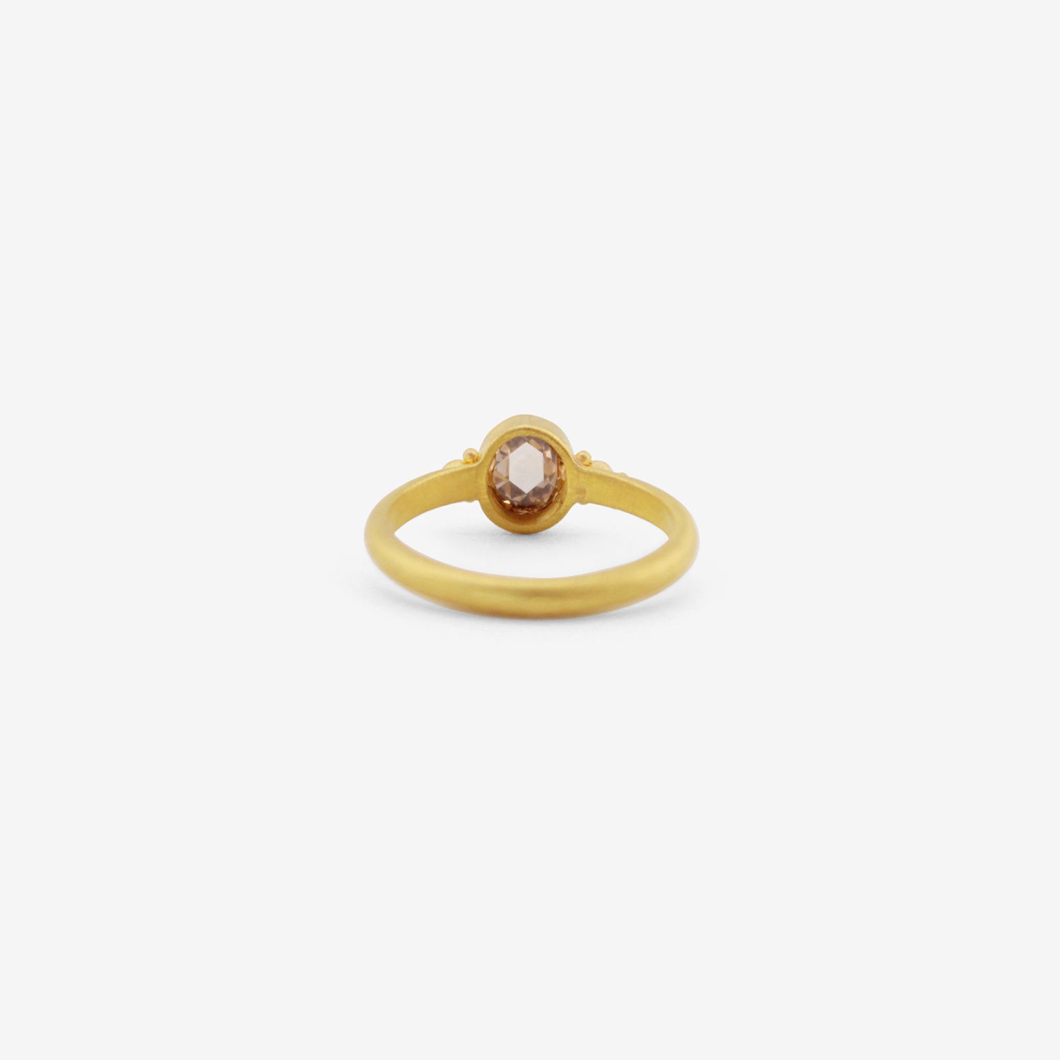 DENISE BETESH 22K & OVAL ROSE-CUT CHAMPAGNE DIAMOND RING WITH GRANULATION, 1.04CT