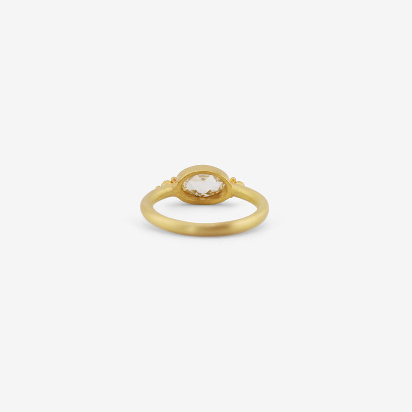 DENISE BETESH 22K & OVAL ROSE-CUT DIAMOND RING WITH GRANULATION, .70CT