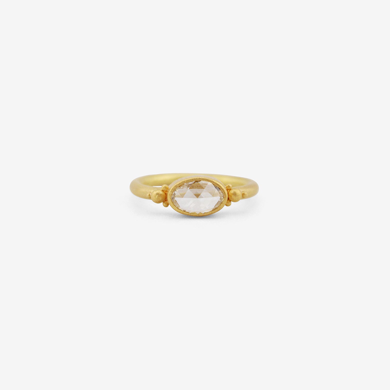 DENISE BETESH 22K & OVAL ROSE-CUT DIAMOND RING WITH GRANULATION, .70CT
