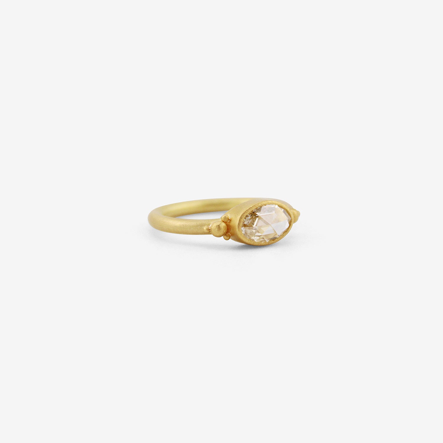DENISE BETESH 22K & OVAL ROSE-CUT DIAMOND RING WITH GRANULATION, .70CT
