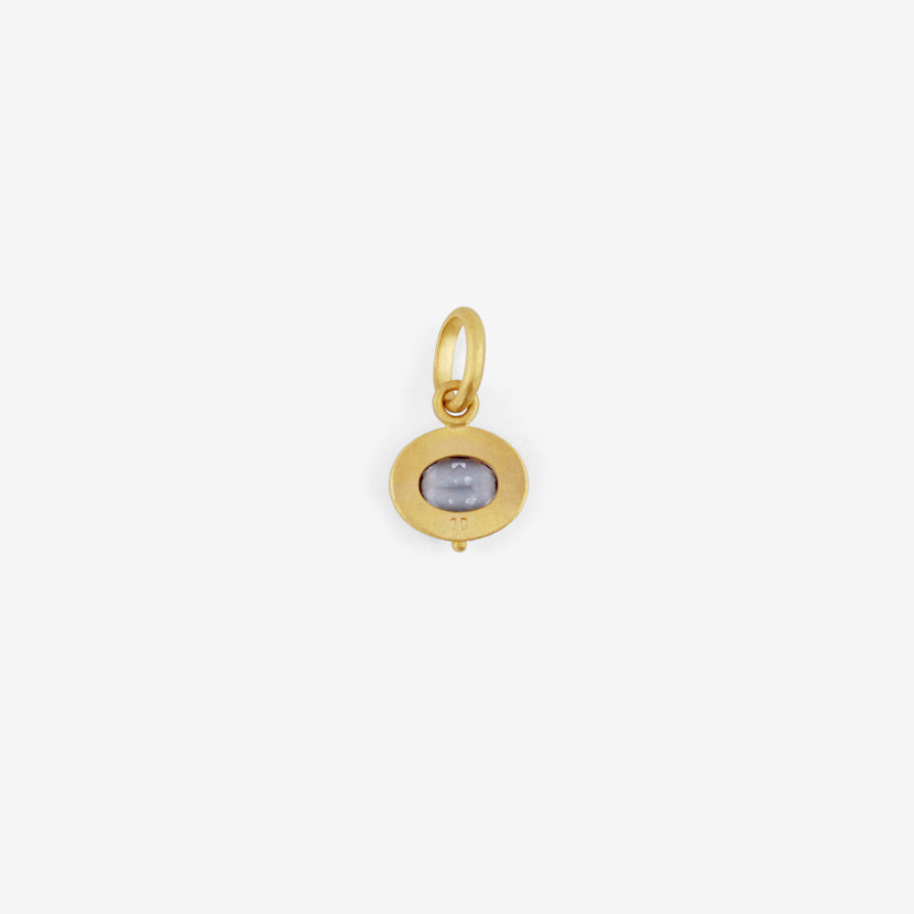 DENISE BETESH 22K & OVAL BLUE GREY SPINEL PENDANT WITH GRANULATION CLUSTER, 1.56CT