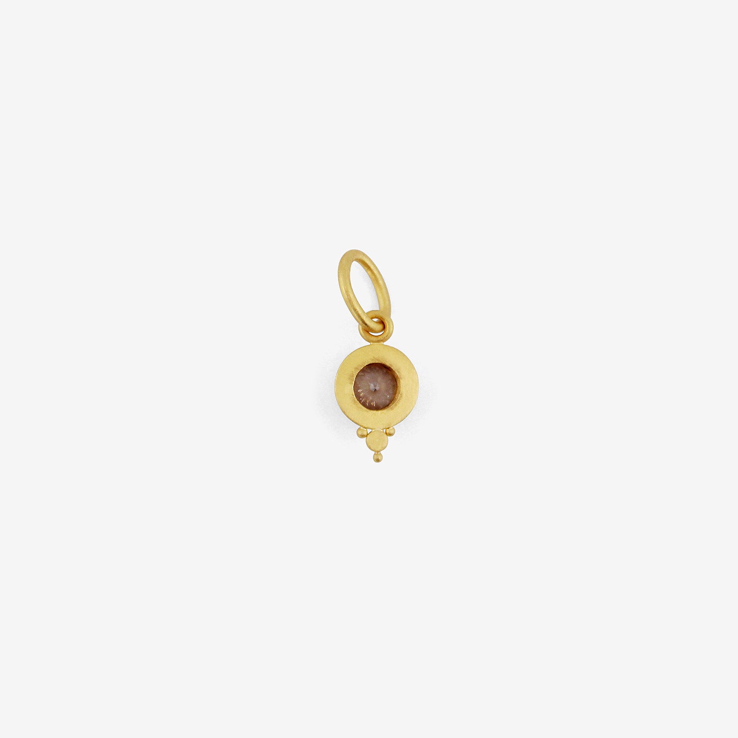 DENISE BETESH 22K & ROUND CHAMPAGNE TOPAZ PENDANT WITH GRANULATION, 1.36CT