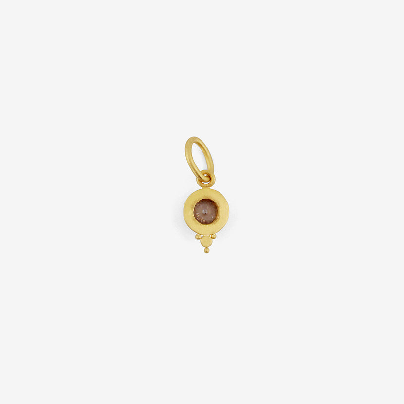 DENISE BETESH 22K & ROUND CHAMPAGNE TOPAZ PENDANT WITH GRANULATION, 1.36CT