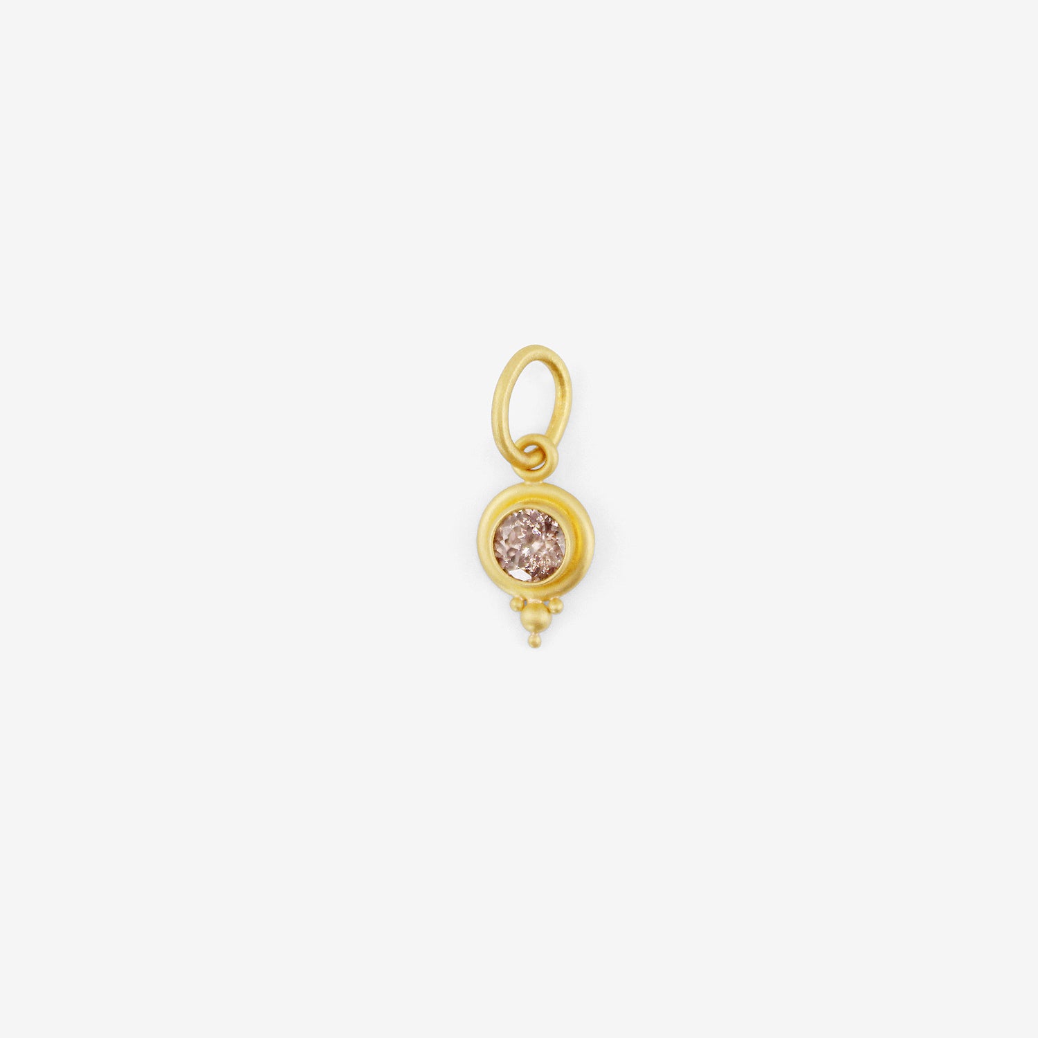DENISE BETESH 22K & ROUND CHAMPAGNE TOPAZ PENDANT WITH GRANULATION, 1.36CT