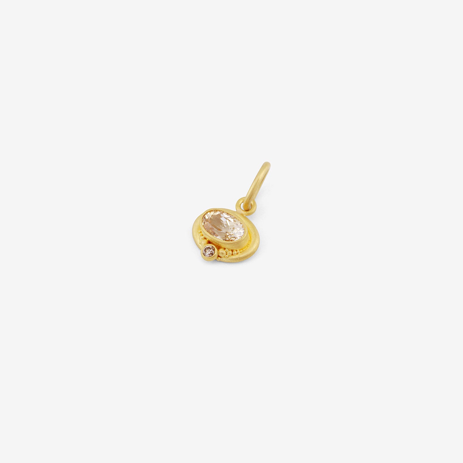 DENISE BETESH 22K & OVAL YELLOW SAPPHIRE PENDANT WITH DIAMOND