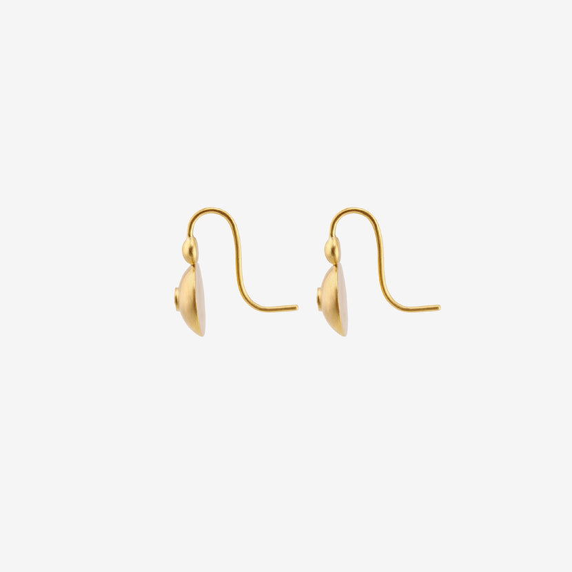 PROUNIS 22K & DIAMOND SMALL BULLA HOOK EARRINGS