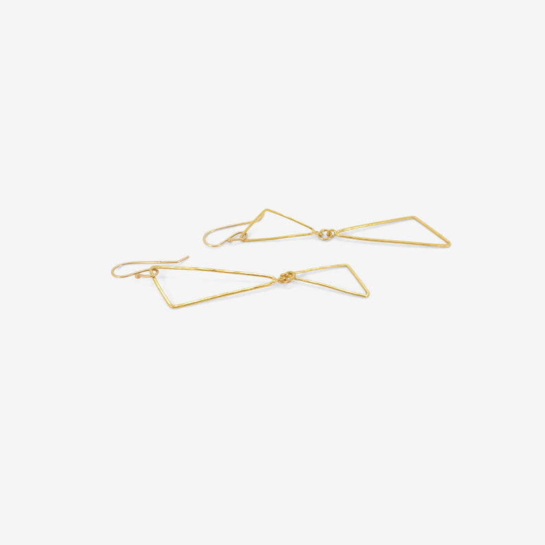 ROSANNE PUGLIESE 22K DOUBLE TRIANGLE EARRINGS